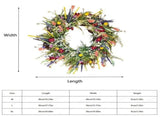 20" Lavender & Wildflower Wreath,Spring Summer Front Door Decor,Artificial Floral Wreath for Indoor V1366-AZ2-W-16384