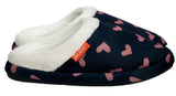 ARCHLINE Orthotic Slippers Slip On Scuffs Pain Relief Moccasins - Navy with Hearts - EUR 36 V563-AS302-36