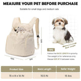 Dog Front Carrier Backpack, Adjustable Pet Dog Carrier Backpack Ventilated Mesh Dog Travel Backpack V1192-AZ-W-1061