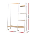 Artiss Wardrobe Clothes Rack Airer Coat Stand 150cm DIY-CR-12-2MT-WH