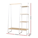 Artiss Wardrobe Clothes Rack Airer Coat Stand 150cm DIY-CR-12-2MT-WH