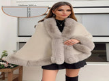 Imitation Mink Collar Knit Shawl Autumn/Winter Retro Cape, Elegant, Versatile, and V1232-FLDMWT002