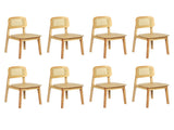 Levede 8x Rattan Dining Chair Wooden Kitchen Chair CH1145-2-NTX4