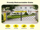 Double Folding Security Gate, Lockable Scissor Gate with 360 degree Swivel Casters, Outdoor V952-GZSZDAQM63395RNRL001V0