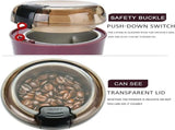 Mini Peanut Butter Machine Portable Nut Grinder with Transparent Cover 150W Motor Home Kitchen, V1189-LC-RY-00039