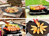 Cast Iron 36cm Korean Japanese BBQ Barbecue Grill Pan Plate Round Griddle Plate Indoor outdoor V324-JPBBQPAN36CM