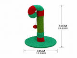 Christmas Candy Cane Cat Scratching Post - Durable Sisal, Plush Covered, Interactive Hanging Toy, V1341-ZY-ES3N3QGR