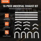 VEVOR DIY Universal Exhaust Kit 16 Pieces Exhaust Pipe Kit with Slip-Fit Joint V952-DZPQGTJ16PCSBIUT5V0