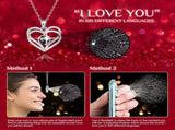 Preserved Red Real Rose Flowers in Box with I Love You in 100 Languages Necklace - Unique Gift for V1258-DP02-C-1058
