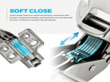 Half Overlay Soft Close Cabinet Hinges Concealed Kitchen Cabinet Hinges, Heavy-Duty Adjustable V1107-994-18564-SLR-10PACK