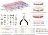 Jewelry Making Kit 1800Pcs 56 Colors Crystal Beads, Bracelet Making Kit Gemstone Chip Beads V1370-AZ4-15695