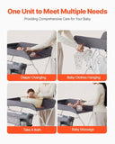 VEVOR Baby Changing Table, Foldable Diaper Change Station with Side Basket, Adjustable Height V952-ZDNBTSHSXXSD4UOQF001V0