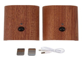 2Pcs Hallway Night Light Intelligent Linkage Wooden Motion Sensor Stairway Night Light USB V1294-YM0710-3119230159211