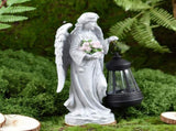 Solar-Powered Angel Lantern Outdoor Light, Resin Waterproof Garden Decorative Light, Walkway and V1265-AU-BY25042