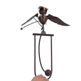 Lawn Owl Sculpture Lifelike Decorative Iron Wind Sculpture Spinner for Garden Patio Backyard V1294-YM0901-3111240131011