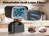 Devanti Portable Range Hood Desktop Exhaust Fan Adjustable Dual Filters Black PRH-50ML-BK