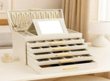 CARLA HOME 6-Layer Large Jewelry Organizer Box for Women with Mirror, Drawers, Hooks & Dividers for LSB-36229