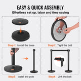 Crowd Control Stanchions, 2-Pack Crowd Control Barriers, Carbon Steel Baking Painted Stanchion Queue V952-ZGGLZHSTZX2J6KF5TV0