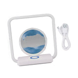 Moving Sand Art Desk Lamp USB Stepless Dimming 3D Dynamic Hourglass Sand Art Painting LED Night V1294-YM0901-3119230146312