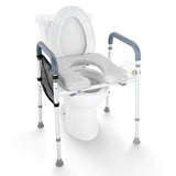 Raised Toilet Seat, 7-Position Height Adjustment 655-805 Mm, 158.7 kg Weight Capacity, with Comfort V952-SJLDSJGMTZDLV1SLQV0