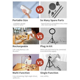 LED Portable Phone Holder Stand Wireless Remote Dimmable Selfie Fill Light Lamp White V201-PM001WH-AU