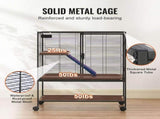 36" Metal Small Animal Cage 2-Tier Rolling Ferret Cage with Tray A Ramp V952-JSXDL322233IWSCUUV0