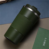 Insulated Mug Creative Handheld Car Mug Travel Coffee Cups Insulated Mug Thermal Tumbler to Go with V1192-AZ-W-30995