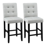 Artiss 2x Bar Stools Kitchen Dining Chairs Counter Fabric Stool Wooden Ada Grey UPHO-C-BAR-2501-GYX2