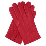 Dents Mens Genuine Full Grain Leather Gloves 3 Point Stitch Fleece Lined Warm Winter in Red V563-DENTS-75-0003-RED-XL