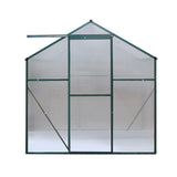 Green Fingers Greenhouse 2.52x1.9x1.83M Aluminium Polycarbonate Green House Garden Shed GH-ALU-252X190-GN-AB