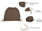 Cotton Drawstring Bags, Backpack Foldable Sports Gym Bags for Women Men Trip, Brown V1259-DP01-A-5202