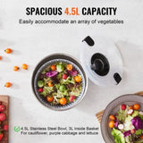 Stainless Steel Salad Spinner, 4.5L, One-handed Easy Press Large Vegetable Dryer Washer, Lettuce V952-BXGKSLXZQ304P4FP6V0