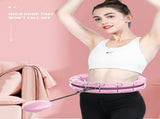 White 24 Sections Adjustable Smart Hula Hoop with Weighted Ball - Never-Fall Fitness Ring with V888-ELOSUNG33880