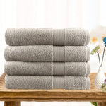 4 piece ultra light cotton bath towels in beige V517-STBT4-BE