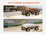 500 Lbs Steel Garden Cart, Heavy Duty Garden Wagon Cart Pullable on Wheels, Metal Yard Utility Wagon V952-ZXHYTCHH500LVP7EBV0