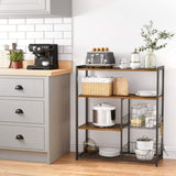 Baker's Rack with 2 Metal Mesh Baskets, Shelves and Hooks, 80 x 35 x 95 cm, Industrial Style, Rustic V178-11468