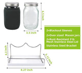 32oz Wide Mouth Mason Jar Sprouting Kit - Glass Jars with 316 Stainless Steel Mesh Lids, V888-ELOSUNG55437