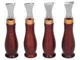 4pcs Leather Edgers Sharp Professional Trimming Working Kit with Wooden Handle for DIY Craft Leather V1294-YM0523-3111210398111