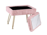 Artiss Storage Ottoman Vanity Foot Stool Pink FS-D-TED01-PK