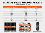 15 Ton Hydraulic Knockout Punch Kit, 1/2" to 4" Conduit Hole Cutter Set, KO Tool Kits with Puncher V952-SD15T240CR2MM8SYBV0
