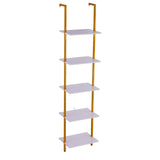 VEVOR Industrial Square Pipe Shelf 5 Tier 40x30x178cm Wall-Mount Gold White V952-JSGZWJFGHMBJKXPV1V0