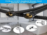 All Metal 90 Inch Stainless Steel Extra Long Shower Hose Replacement, 4 Spray Handheld Showerhead V1258-DP02-C-820