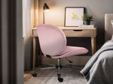 Office Desk Chair - Velvet Armless Swivel Study Seat OVOID PINK V274-FT-VOC-003SL-PK