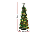 Jingle Jollys Pop Up Christmas Tree Pre Decorated Warm White LED 160cm PUT-XMAS-5IN-2
