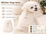 Beige XXL Size 52x40cm Fleece-lined thickened dog vest - Cotton Fleece Lined Harness Compatible V888-ELOSUNG53933