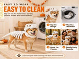 Dinosaur Skeleton Glow in Dark Dog and Cat Costume,Pet Dinosaur Costume,Plush Halloween Pet Hood V1107-136-69214-BLK2