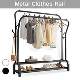 Black Heavy Duty Metal Double Clothes Rail Rack Garment Hanging Shoe Storage Shelf AU V201-QHGMMOREONE031