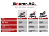 BAUMR-AG 210mm Compound Mitre Saw Dual Bevel Sliding Drop Saws 1500W V219-SAWMITBMRA20SR