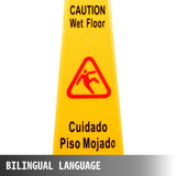 6 Pack Floor Cone, 66.04cm Wet Floor Sign, Yellow Caution Wet Floor Signs 4 Sided, Public V952-JSZ6PCSLSFHBZ0001V0