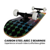 Kryptonics 31-inch Star Series Complete Skateboard Rainbow Dot BS-171337-RD